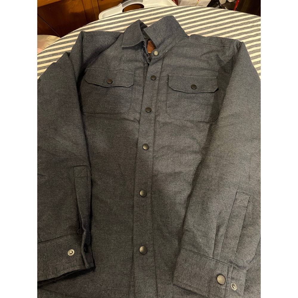 Rugged Elements Mens Charcoal Grey Insulated Quilted Shirt Jacket Shacket Size M